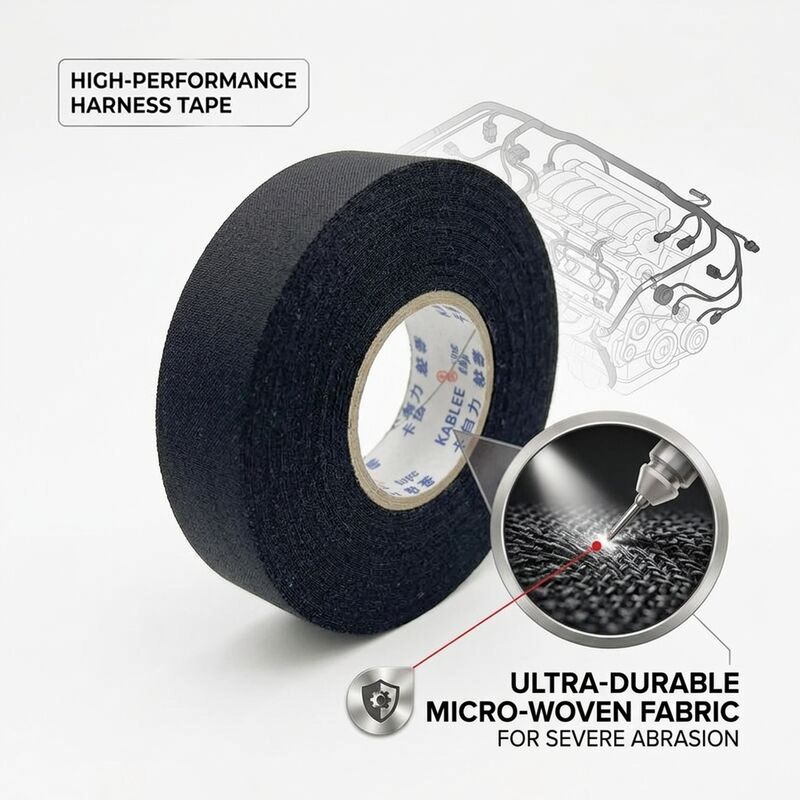 Kablee 0.25mm Abrasion Resistant Automotive Wire Harness Tape Black Orange Factory Direct