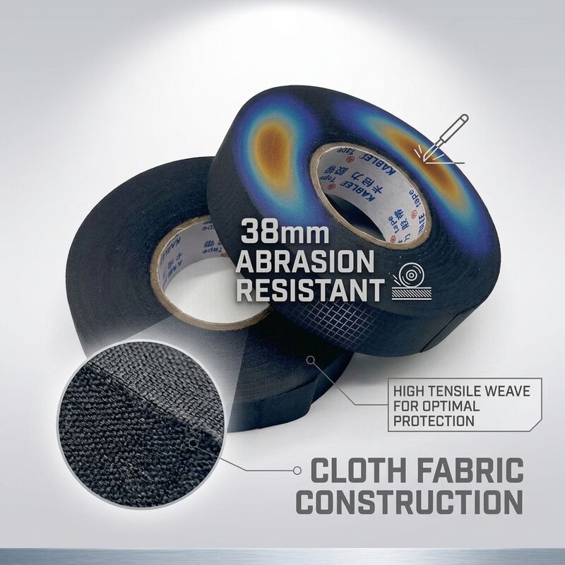 Wide Temperature Range Cloth Wire Harness Tape 50mm x 25m Automotive Wiring Loom Wrap